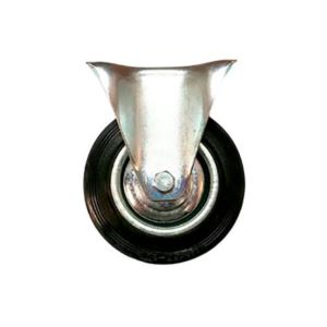 Rueda Goma Negra Base Fija 75 mm