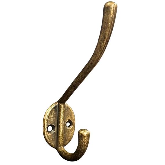 Percha Perchero Doble Gancho Bronce Rústico