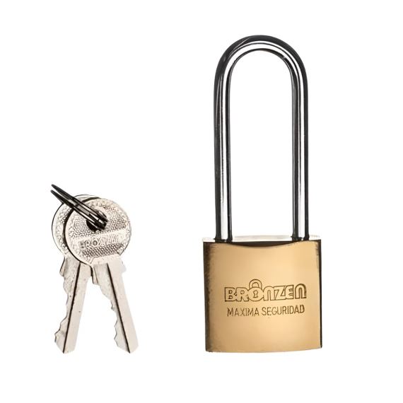 Candado Bronceado Aro Largo 38 mm