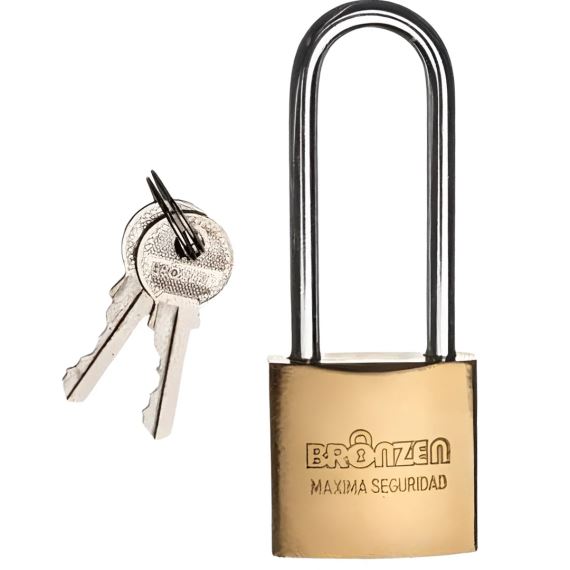 Candado Bronceado Aro Largo 63 mm